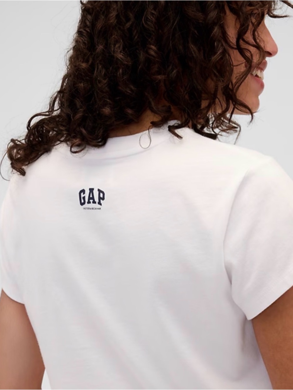 GAP x Victoria Beckham White Tee with Navy Back Logo